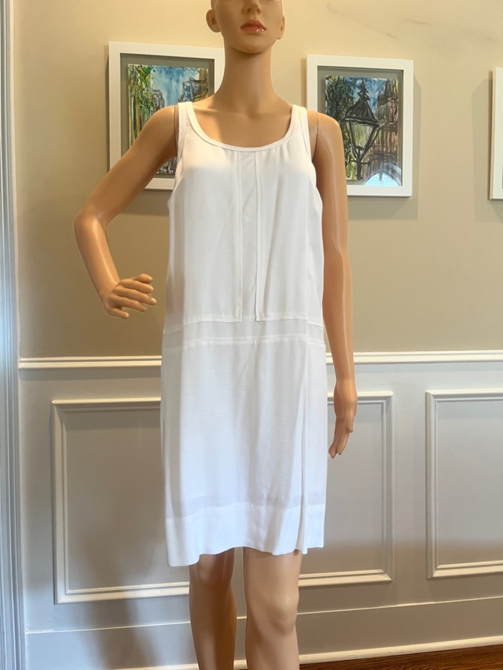 Banana Republic Cream Sleeveless Dress